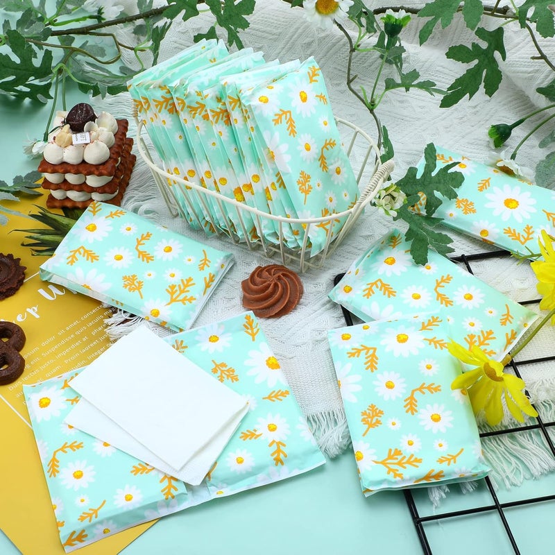 Geyee 50 Packs Tissue Travel Size Facial Paper Napkins Travel Packs Disposable Pocket Tissues for Wedding Guest Traveling School Purse Home Supplies, 500 Sheets 3 Ply(Daisy) - Image 4